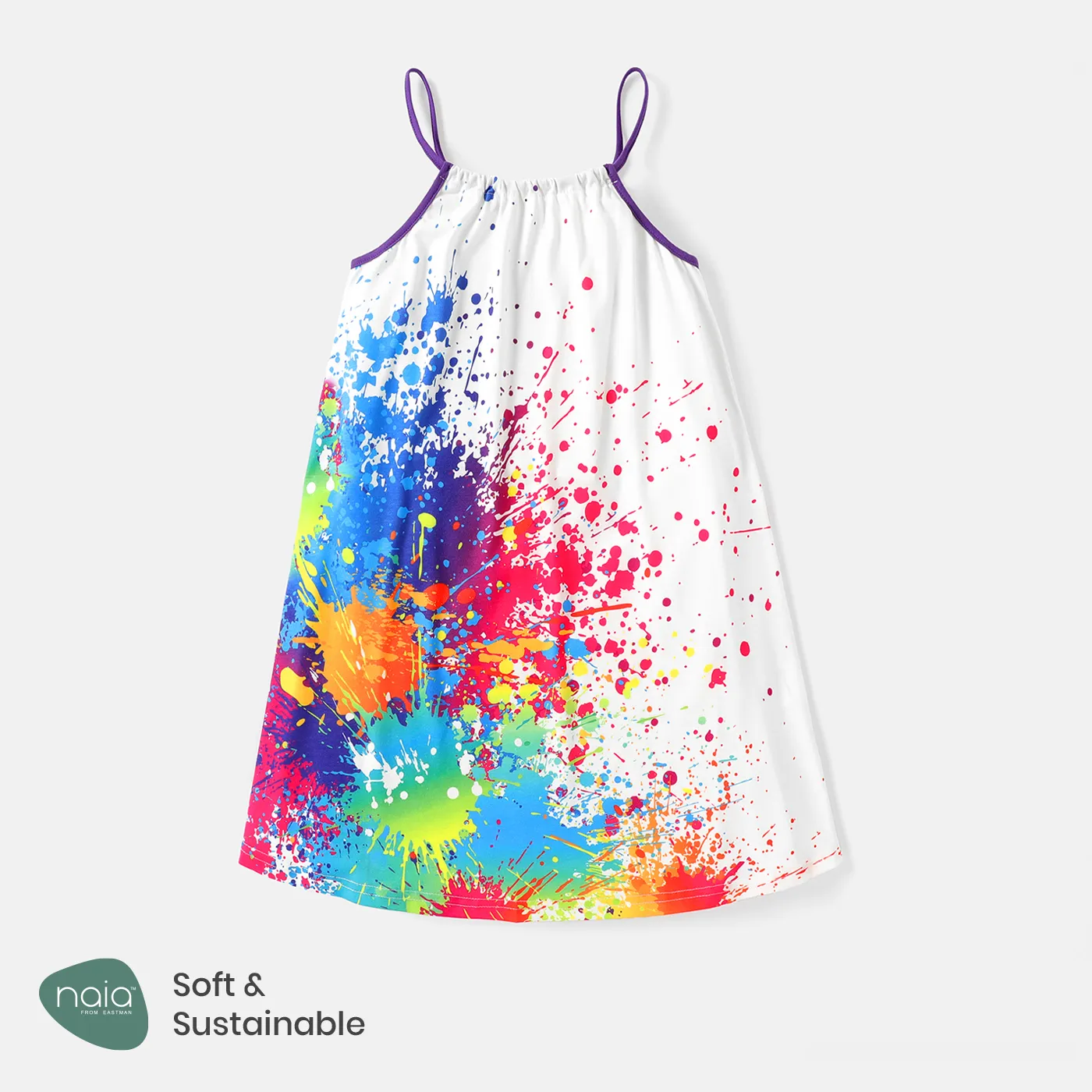 Kid Girl Naia Painting/Butterfly Print Slip Dress  image 2
