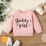 100% Cotton Baby Boy/Girl Letter Print Long-sleeve Pullover Sweatshirt Pink