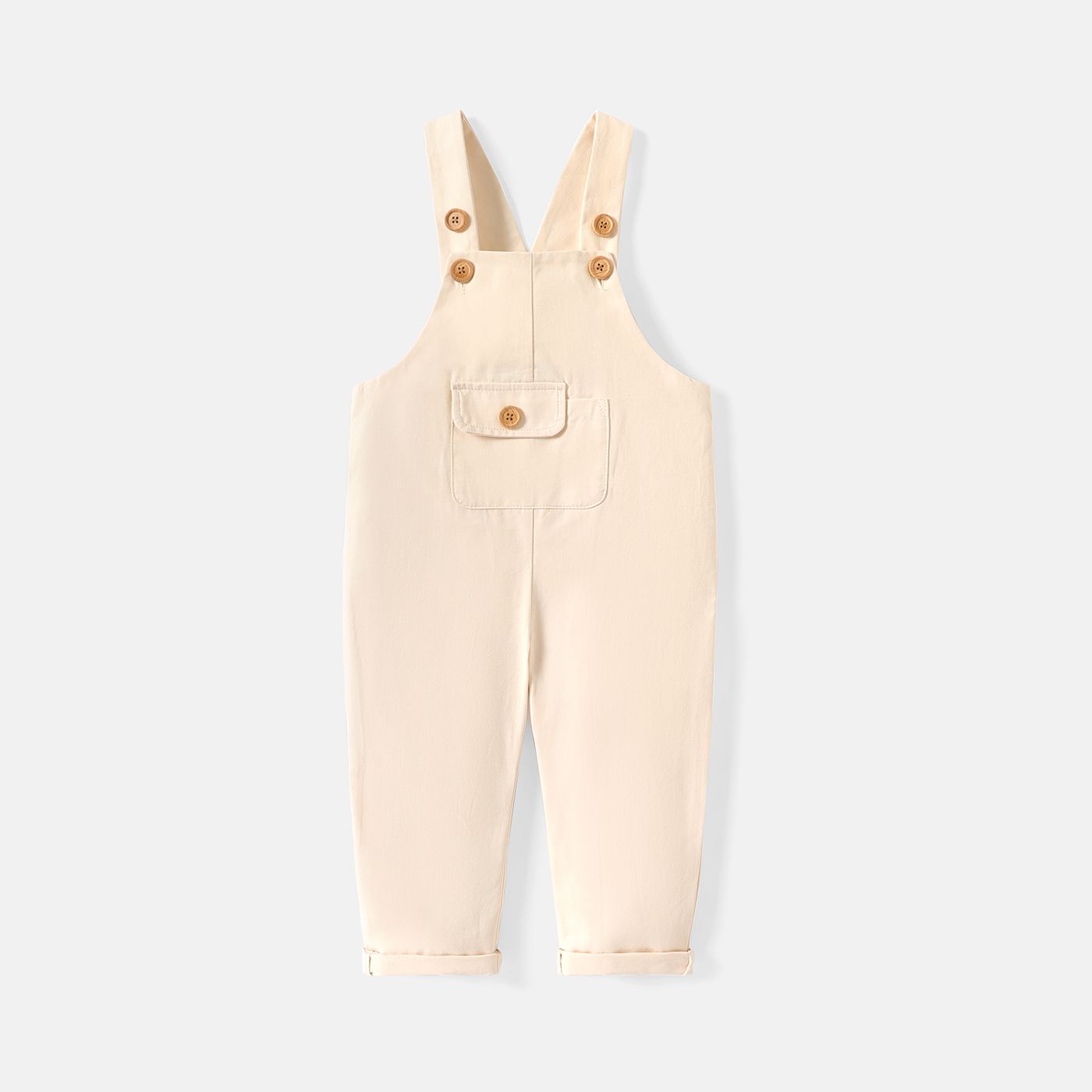 

Toddler Girl/Boy 100% Cotton Solid Color Pocket Design Overalls
