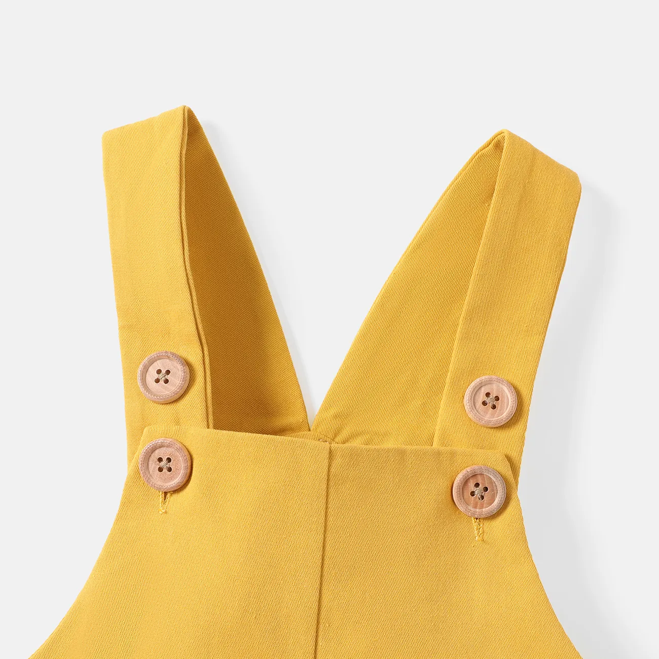 Toddler Girl/Boy 100% Cotton Solid Color Pocket Design Overalls Ginger-2 big image 1