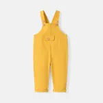 Toddler Girl/Boy 100% Cotton Solid Color Pocket Design Overalls Ginger-2