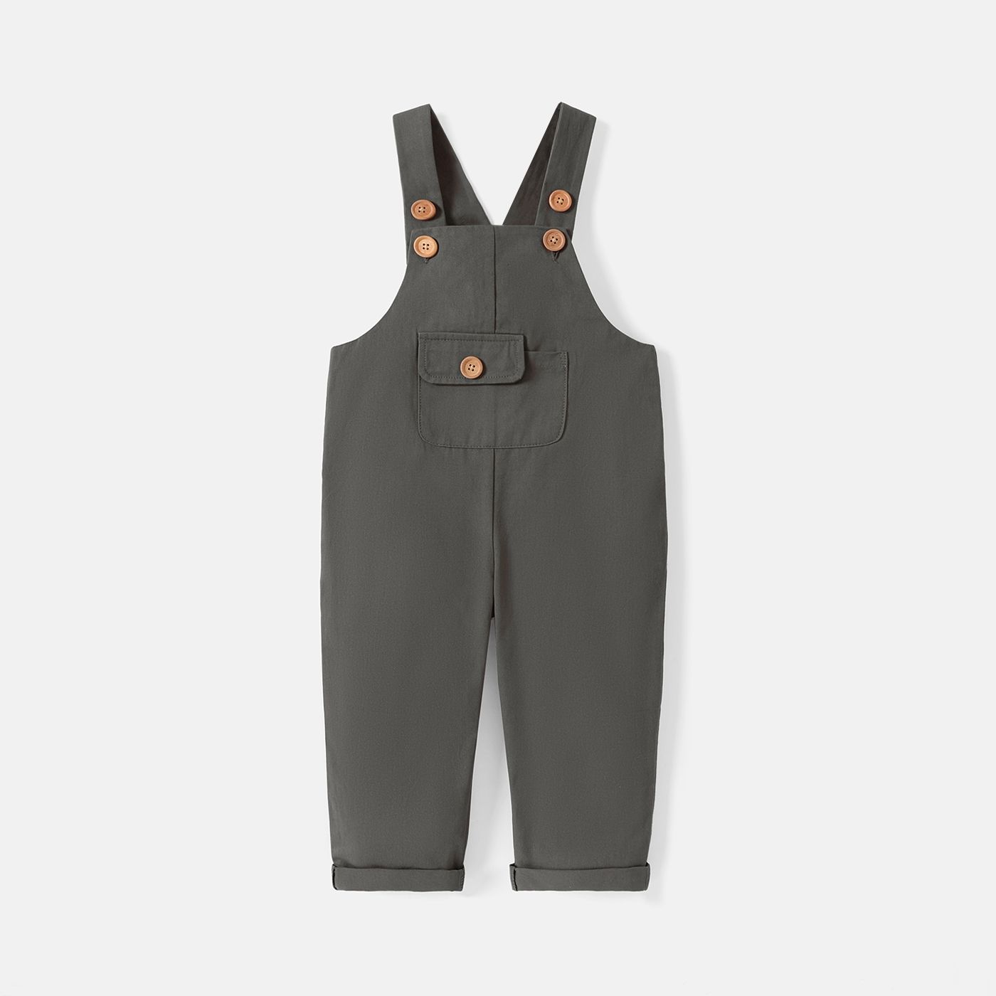 Toddler Girl/Boy 100% Cotton Solid Color Pocket Design Overalls