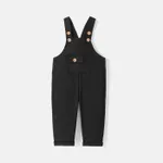 Toddler Girl/Boy 100% Cotton Solid Color Pocket Design Overalls Black