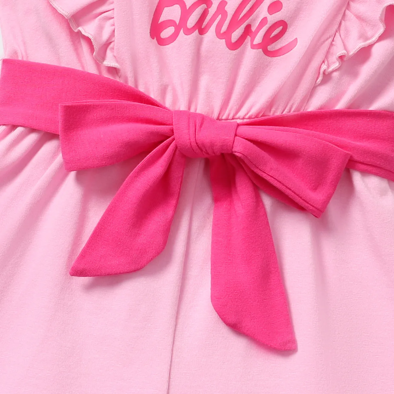 Barbie 女 荷葉邊 甜美 連身褲 粉色 big image 1