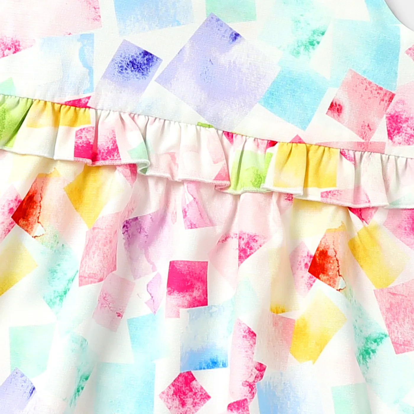 Baby Girl Geo Print Ruffle Trim Cami Dress  image 4