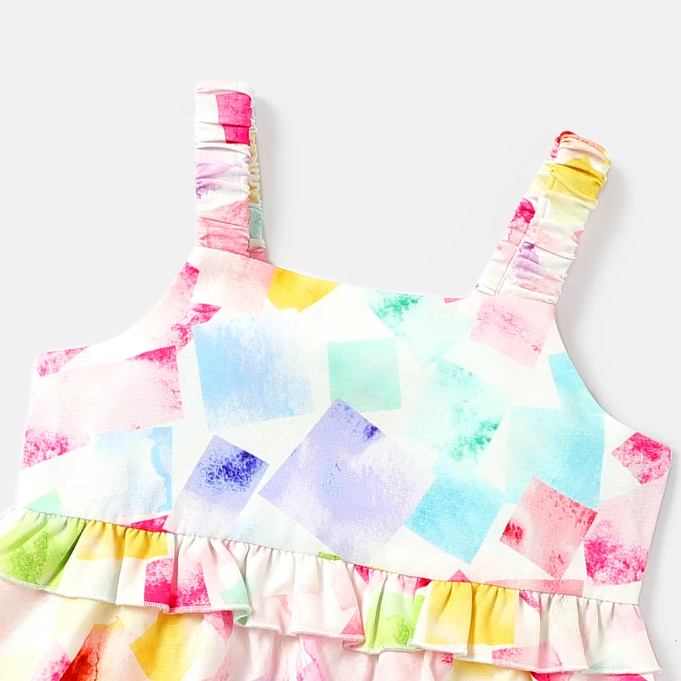 Baby Girl Geo Print Ruffle Trim Cami Dress  image 3