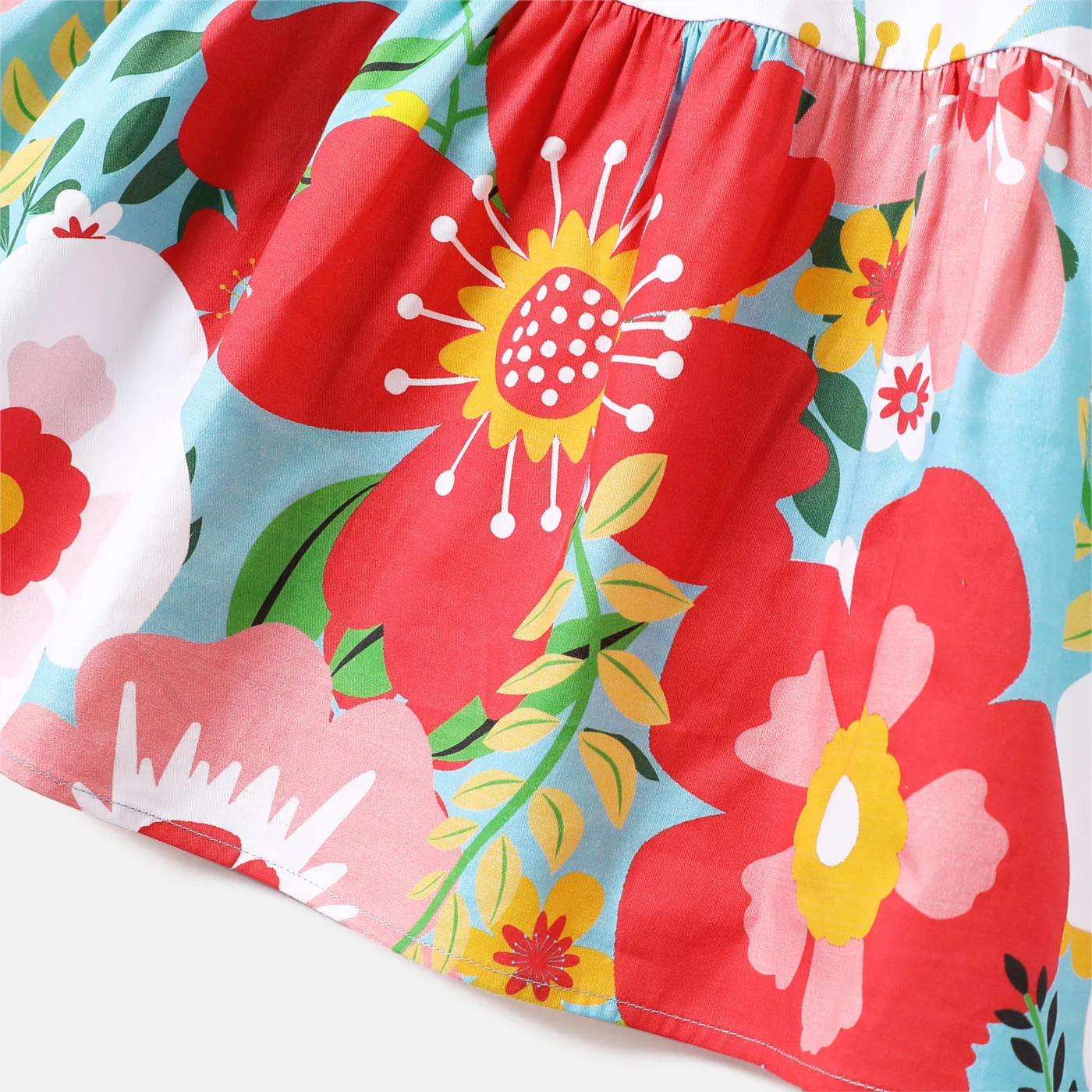 Criança Menina Manga cava Bonito Flor grande Vestidos  image 5