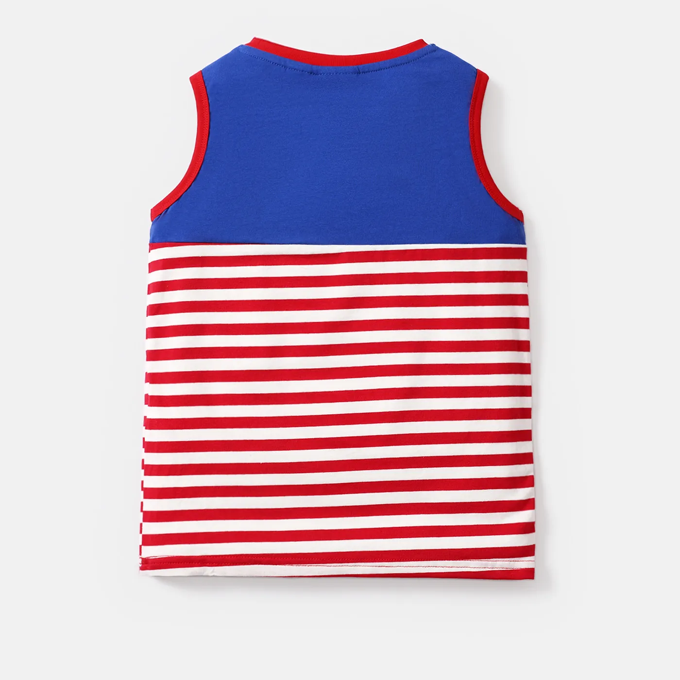 Justice League Kid Boy 100% Cotton rubber patch Logo Pocket Design Stripe Tank Top  image 5