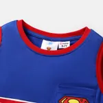 Justice League Kid Boy 100% Cotton rubber patch Logo Pocket Design Stripe Tank Top  image 3