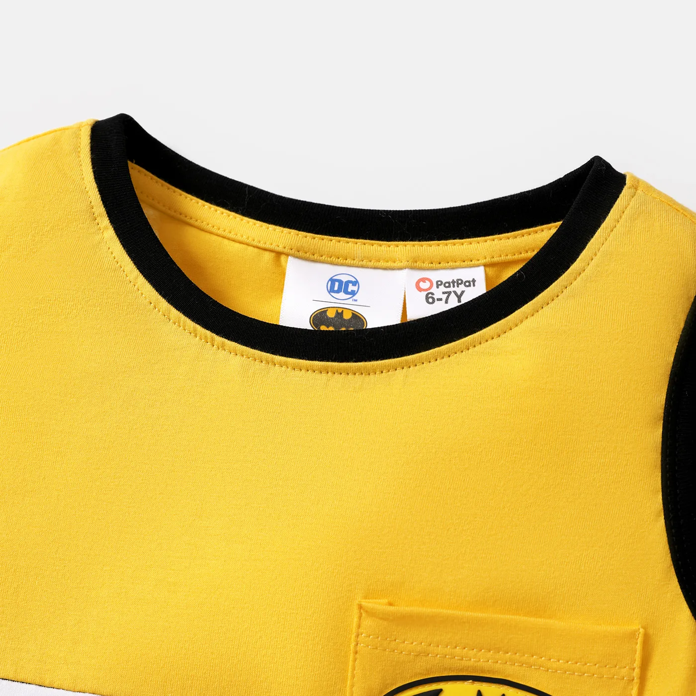 Justice League Kid Boy 100% Cotton rubber patch Logo Pocket Design Stripe Tank Top  image 3