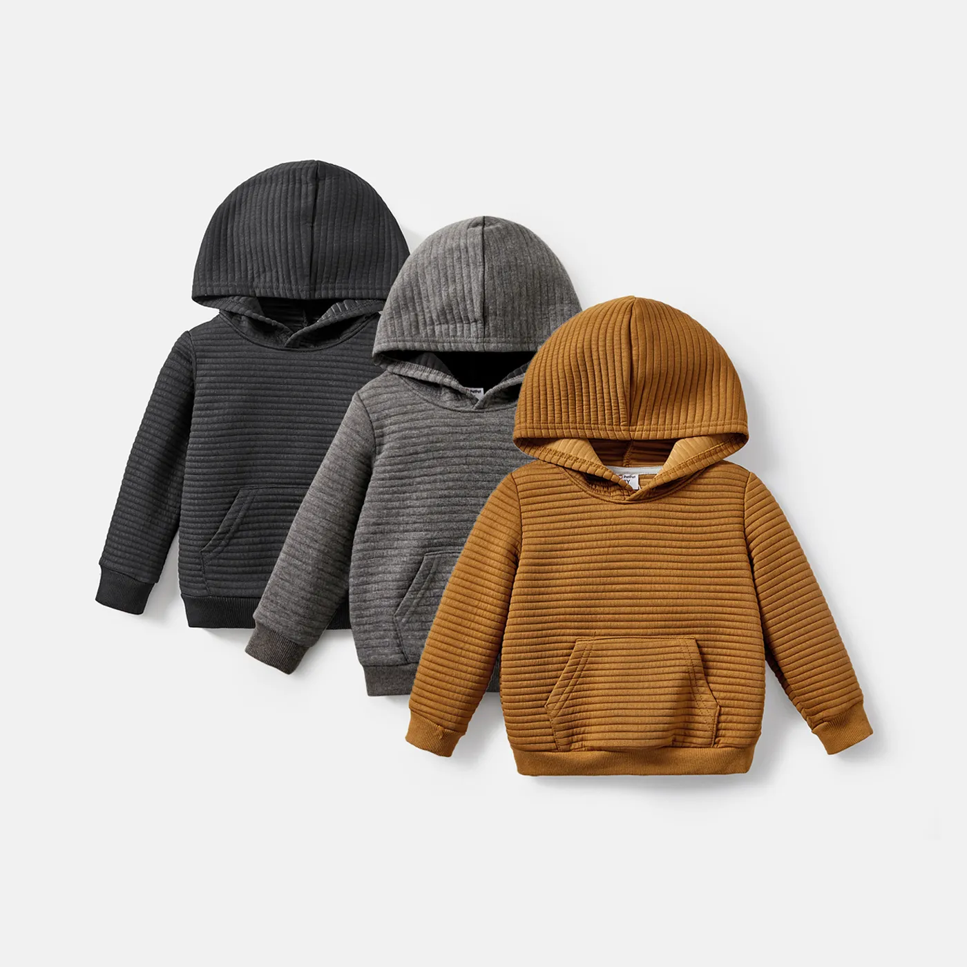 Toddler/Kid Boy Solid Color Textured Hoodie Sweatshirt