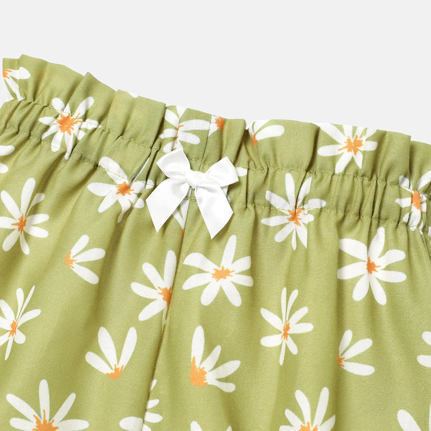2pcs Baby Girl Cotton Letter Embroidered Ruffled Ribbed Cami Top and Bloomer Shorts Set  image 5
