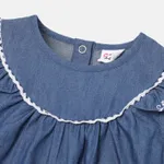 Baby Girl 100% Cotton Denim Flutter-sleeve Romper  image 5