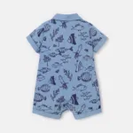 Baby Boy 100% Cotton Allover Fish Print Short-sleeve Shirt Jumpsuit  image 2