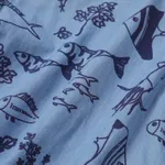 Baby Boy 100% Cotton Allover Fish Print Short-sleeve Shirt Jumpsuit  image 5