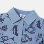 Baby Boy 100% Cotton Allover Fish Print Short-sleeve Shirt Jumpsuit  image 3