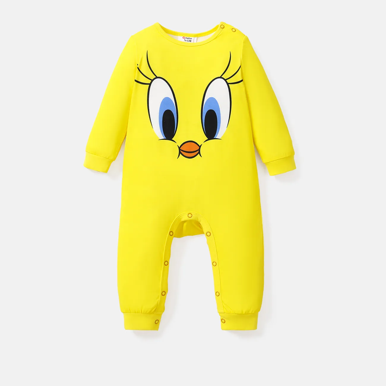 Looney Tunes Baby Girl/Boy Naia™ Character Print Long-sleeve Jumpsuit  Yellow big image 1