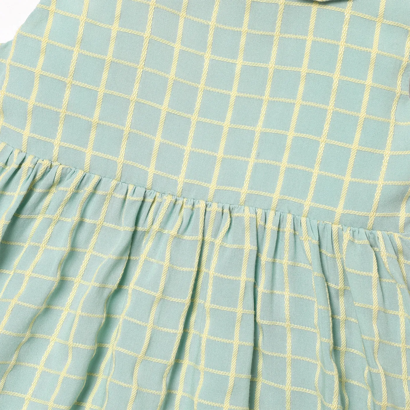 Baby Girl Floral Embroidered Contrast Collar Gingham Tank Dress  image 4