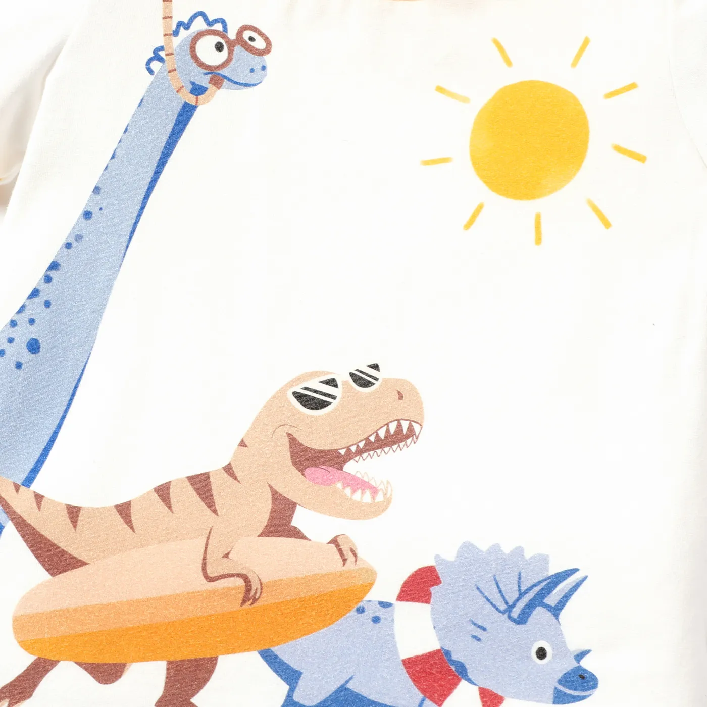 2 unidades Criança Menino Infantil Animais conjuntos de camisetas Branco amarelado image 3
