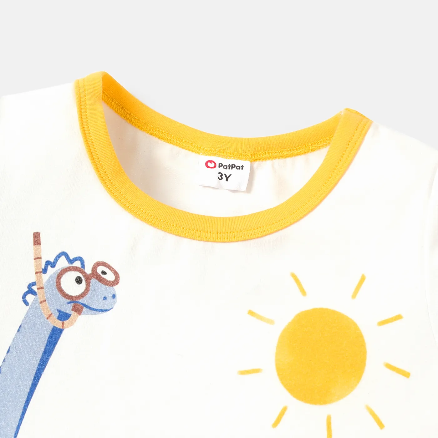 2 unidades Criança Menino Infantil Animais conjuntos de camisetas Branco amarelado image 2