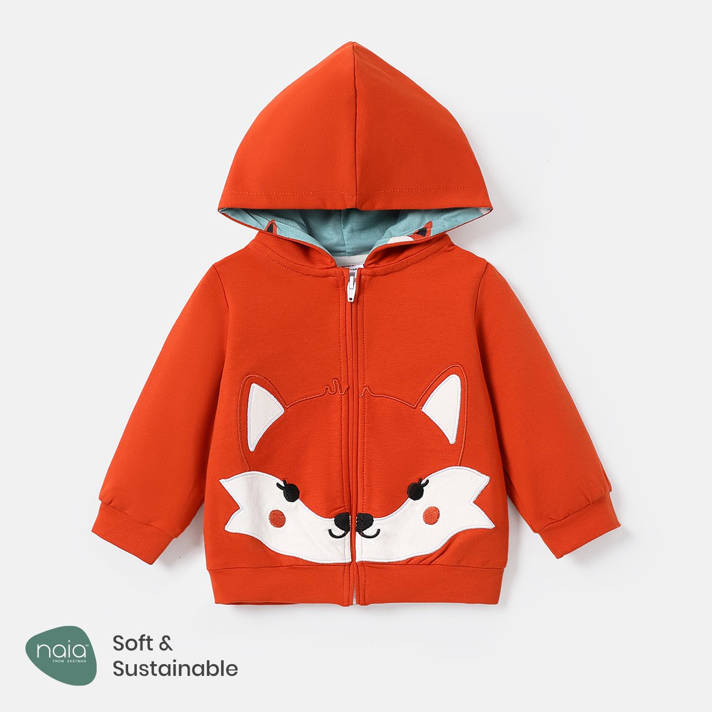 Baby Boy/Girl Cotton Fox Embroidered Hooded Print Lined Naiaâ¢ Jacket Coat