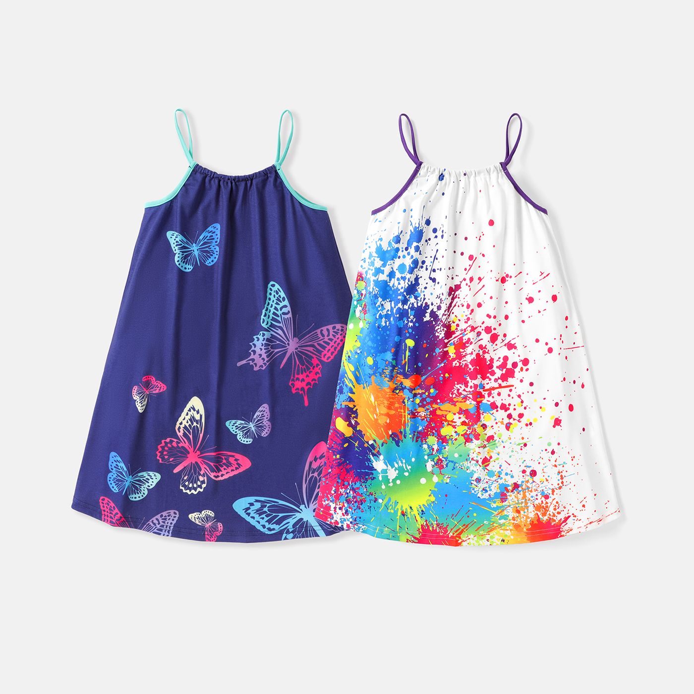 Kid Girl Naia Painting/Butterfly Print Slip Dress