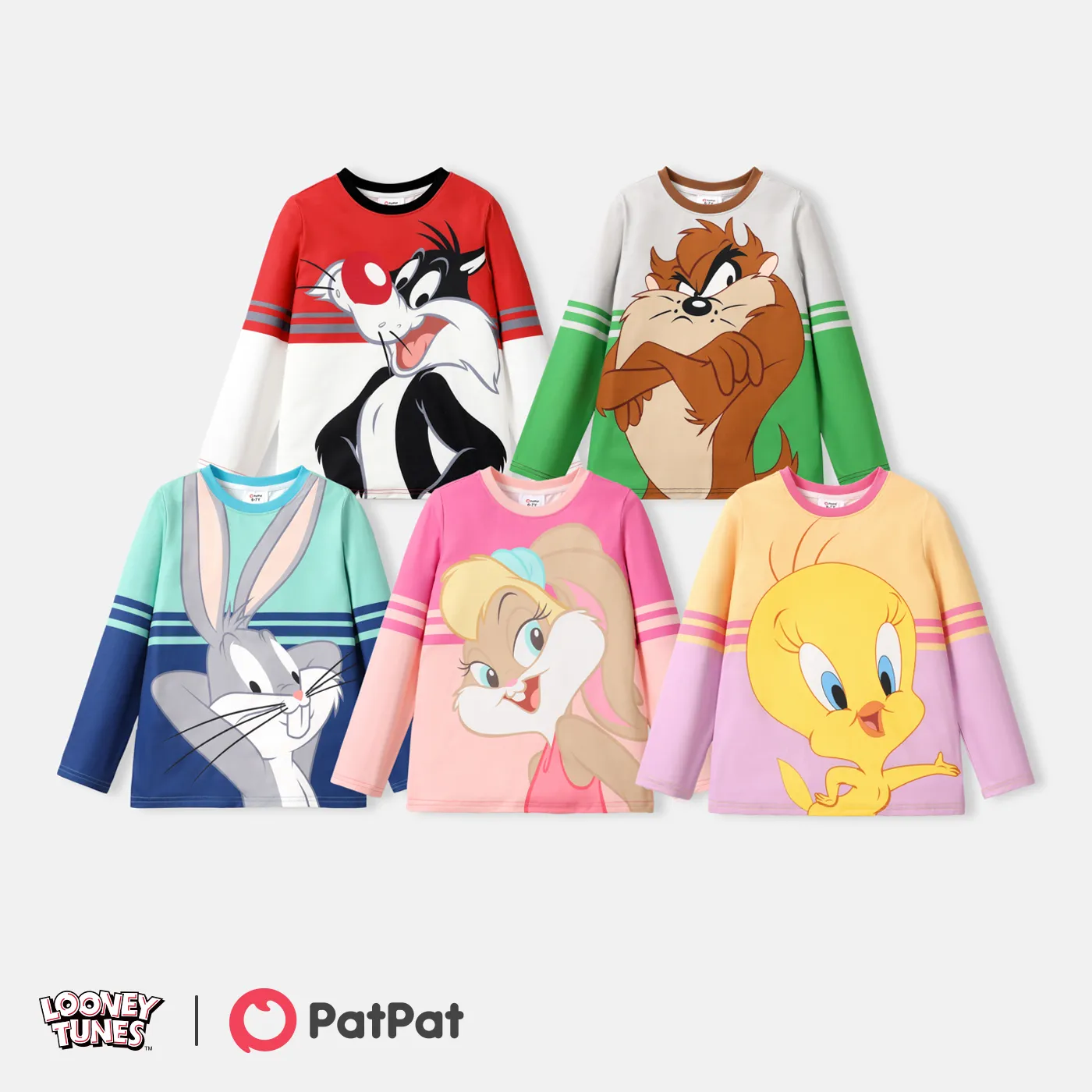 Looney Tunes Kid Girl/Boy Naia™ Character Print Striped Long-sleeve Tee 