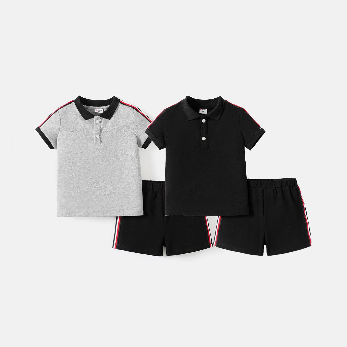 2pcs Toddler Boy Colorblock Cotton Short-sleeve Polo Shirt And Shorts Set
