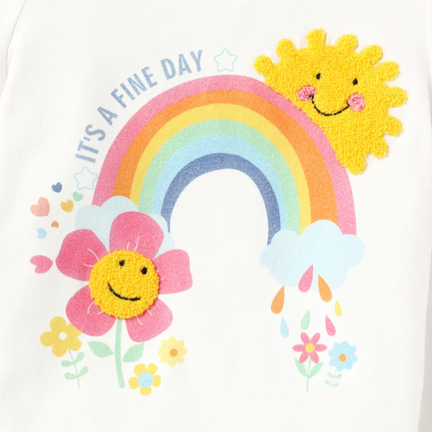 Baby Girl Floral & Rainbow Print Short-sleeve Cotton Tee  image 3