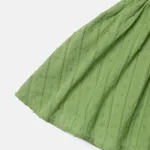 Baby Girl 100% Cotton Green Textured Ruffled Sleeveless Dress MediumSpringGreen image 4
