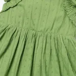Baby Girl 100% Cotton Green Textured Ruffled Sleeveless Dress MediumSpringGreen image 5
