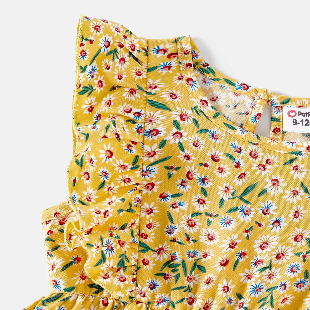Muttertag Familien-Looks Zerbrochene Blume Kurzärmelig Familien-Outfits Sets gelb big image 1