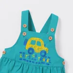 2pcs Baby Girl/Boy 95% Cotton Stripe Short-sleeve Tee and 100% Cotton Vehicle Graphic Overall Romper Set  image 4