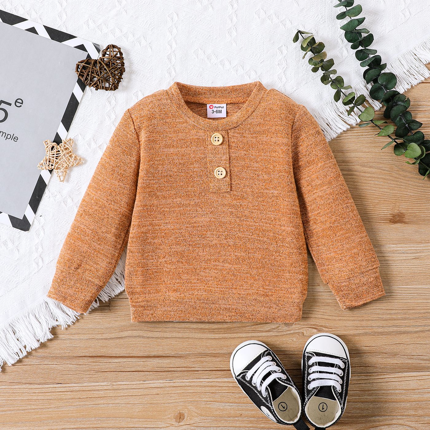 

Baby Boy/Girl Long-sleeve Heathered Pullover