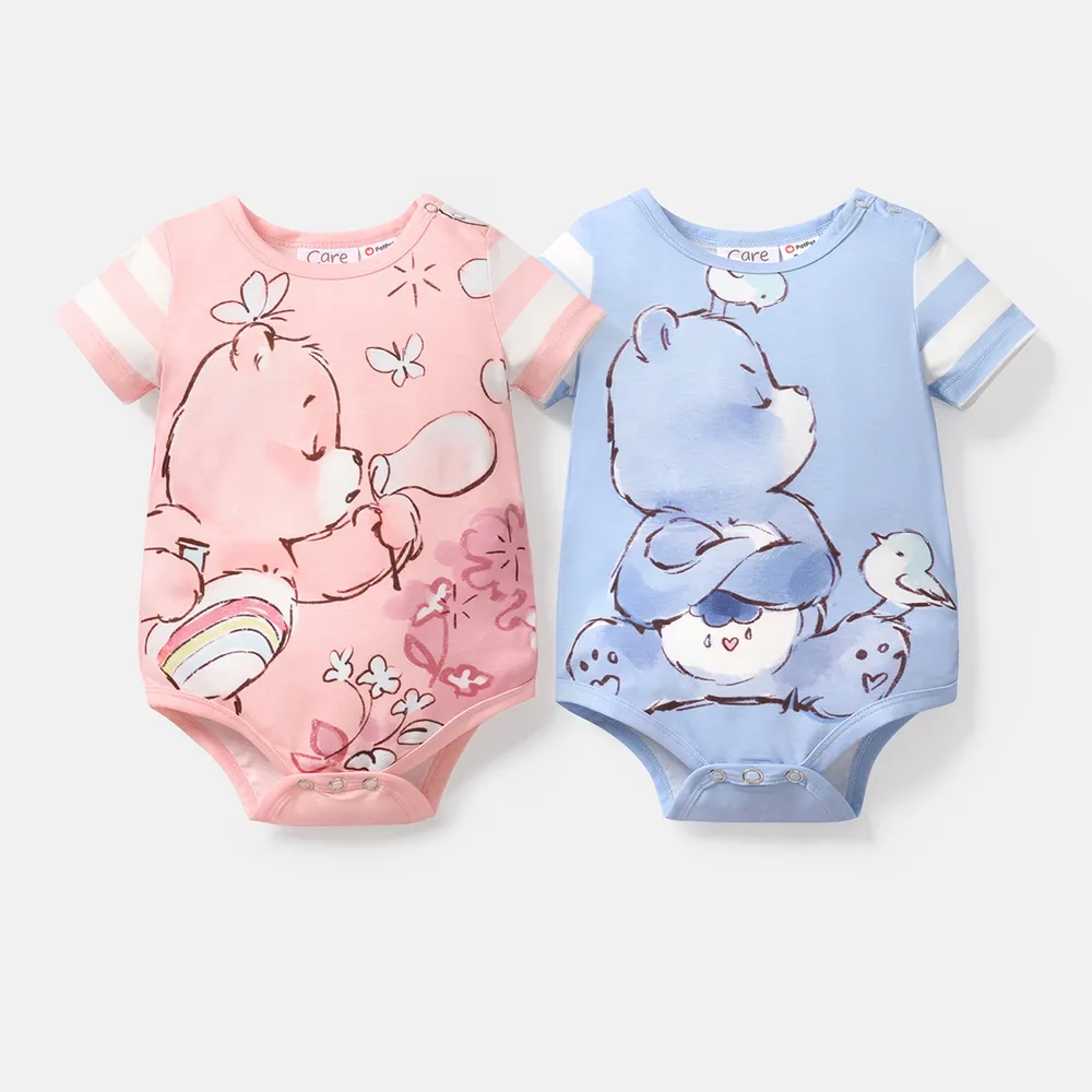 Care Bears Baby Boy/Girl Striped Short-sleeve Graphic Naia™ Romper  big image 9