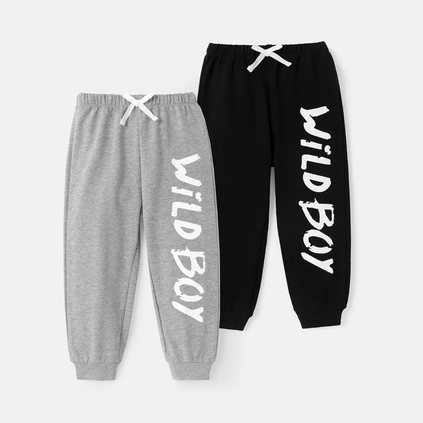 Toddler Boy Letter Print Cotton Elasticized Pants