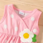 Naia™ Baby Girl Knit Flower Detail Polka Dots Print Tank Jumpsuit  image 4