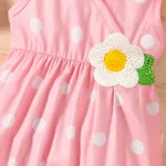 Naia™ Baby Girl Knit Flower Detail Polka Dots Print Tank Jumpsuit  image 5