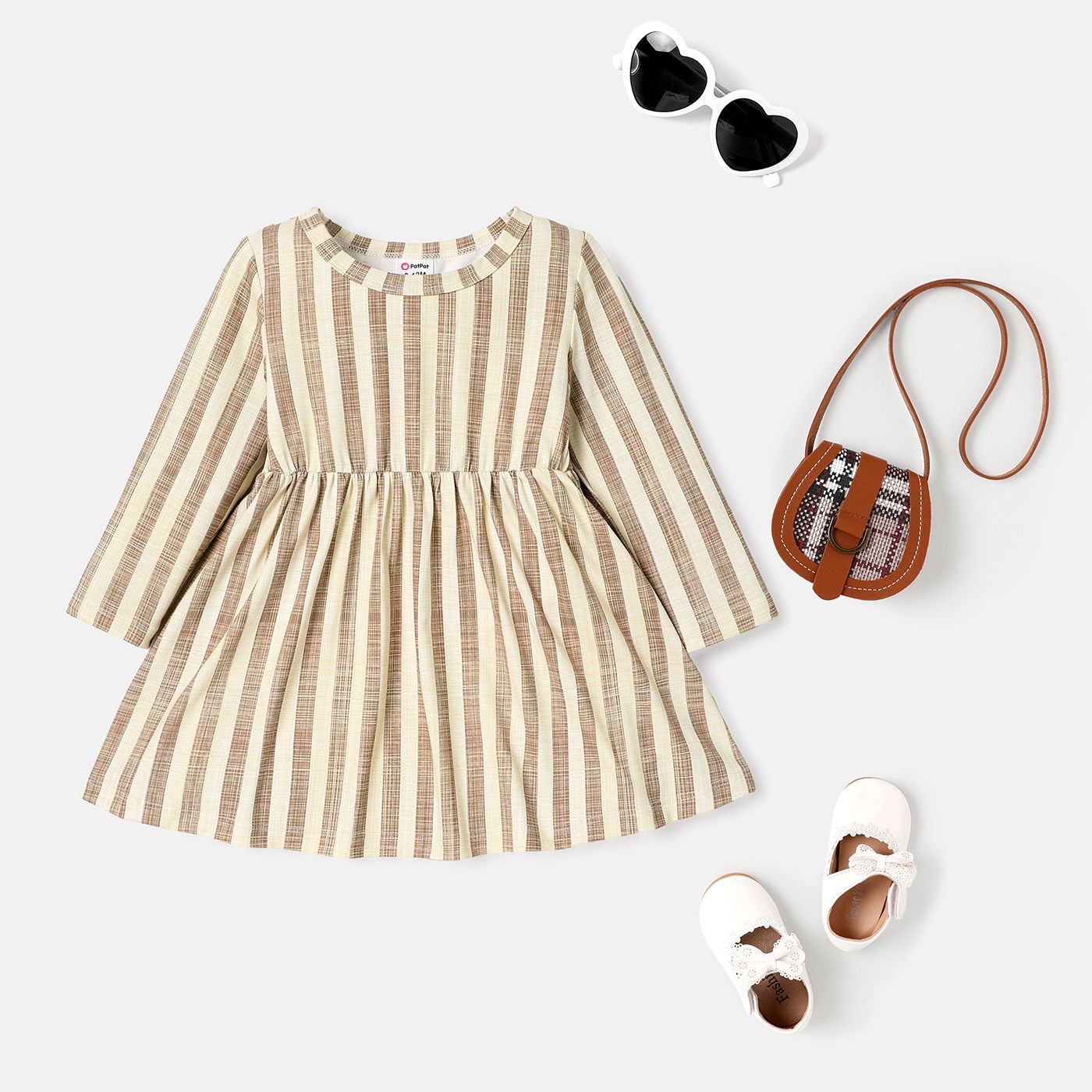 

Baby Girl Solid or Striped/Butterfly Print Long-sleeve Naia™ Dress