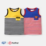 Justice League Kid Boy 100% Cotton rubber patch Logo Pocket Design Stripe Tank Top  image 6