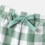 Mother's Day 2pcs Toddler Girl 100% Cotton Ruffled Plaid Shorts and Letter Print Tank Top Set  image 3