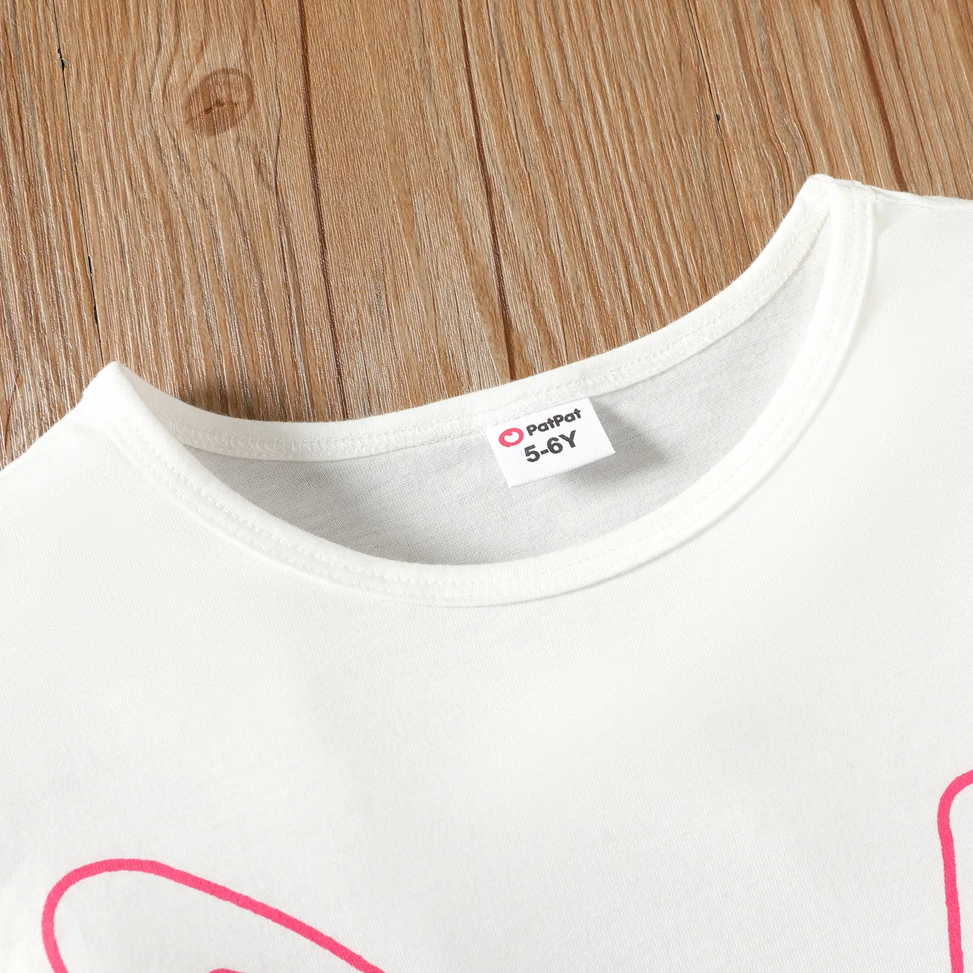 Easter 2pcs Kid Girl 3D Bowknot Design Rabbit Print Tee and Stripe Belted Shorts Set Pink image 3