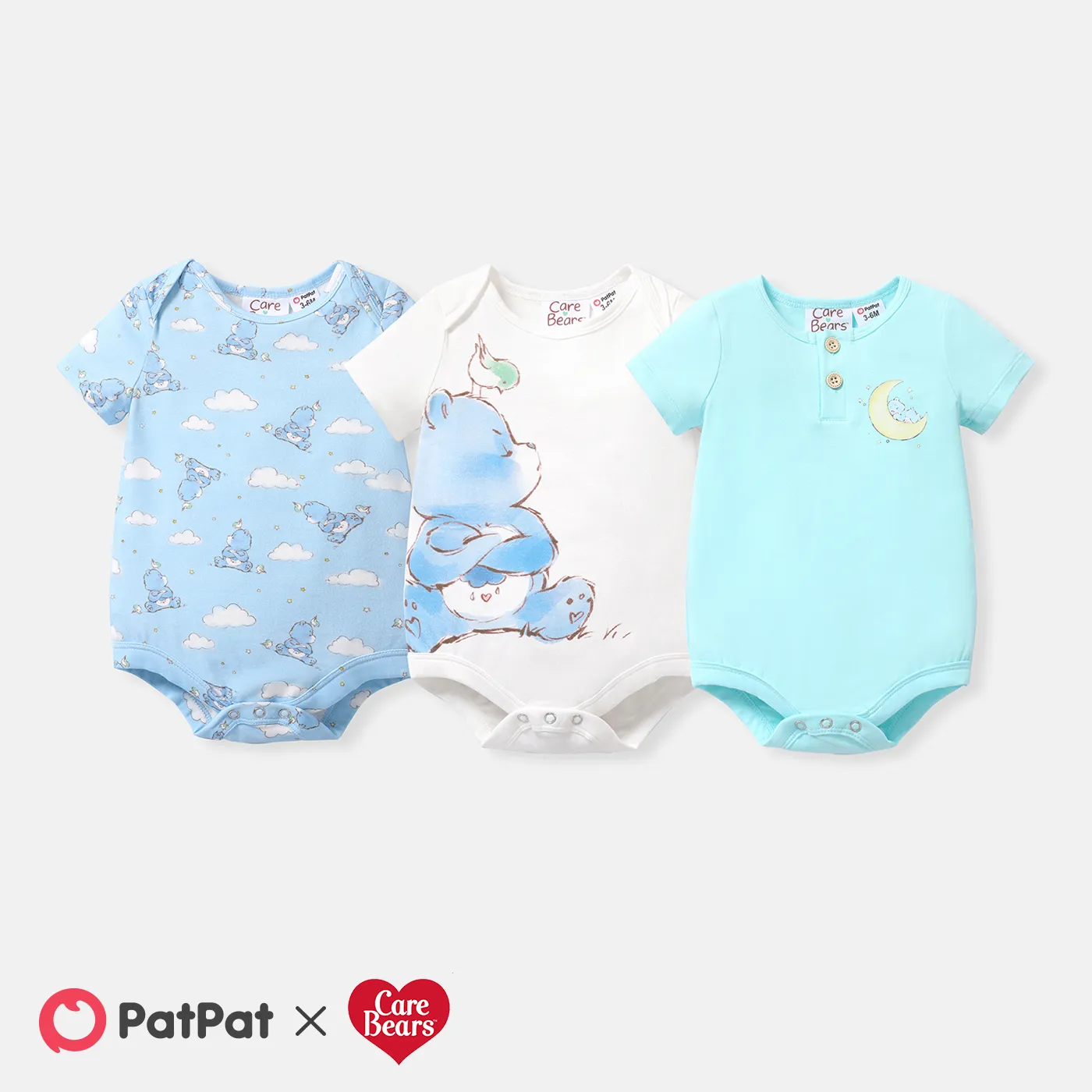 Care Bears Baby Boy/Girl Cotton Short-sleeve Graphic Romper