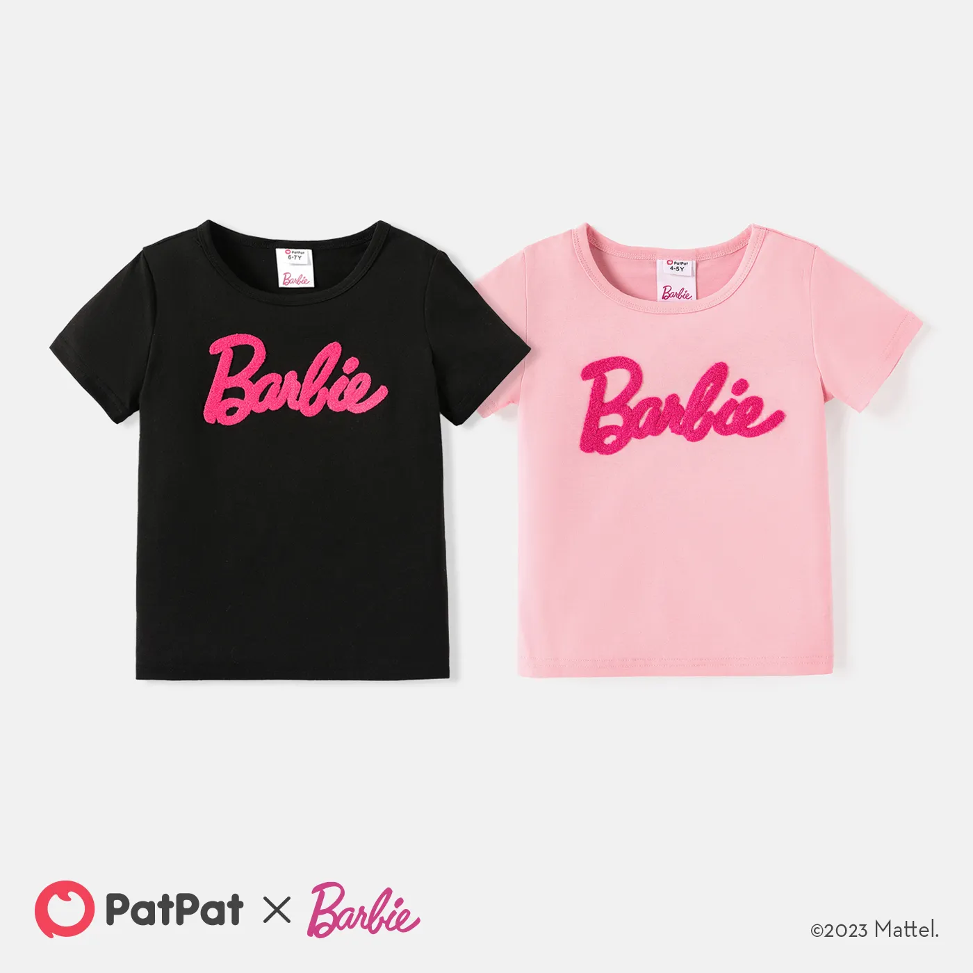 Barbie Toddler/Kid Girl Letter Embroidered Short-sleeve Cotton Tee