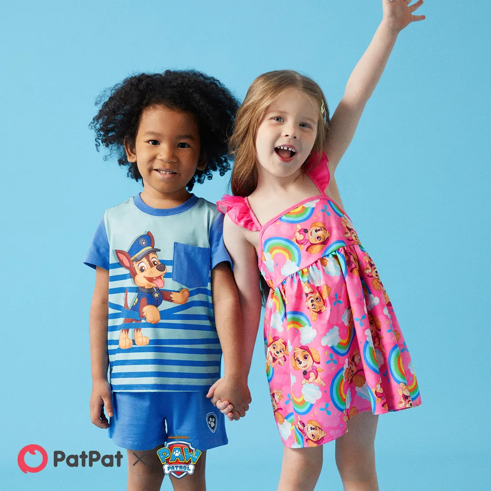 PAW Patrol 2pcs Toddler Boy Naia Stripe Short-sleeve Tee and Cotton Shorts Set big image 8