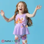 PAW Patrol 2pcs Toddler Girl Cotton Bowknot Design Sleeveless Tee and Naia Floral Print Shorts Set  image 6
