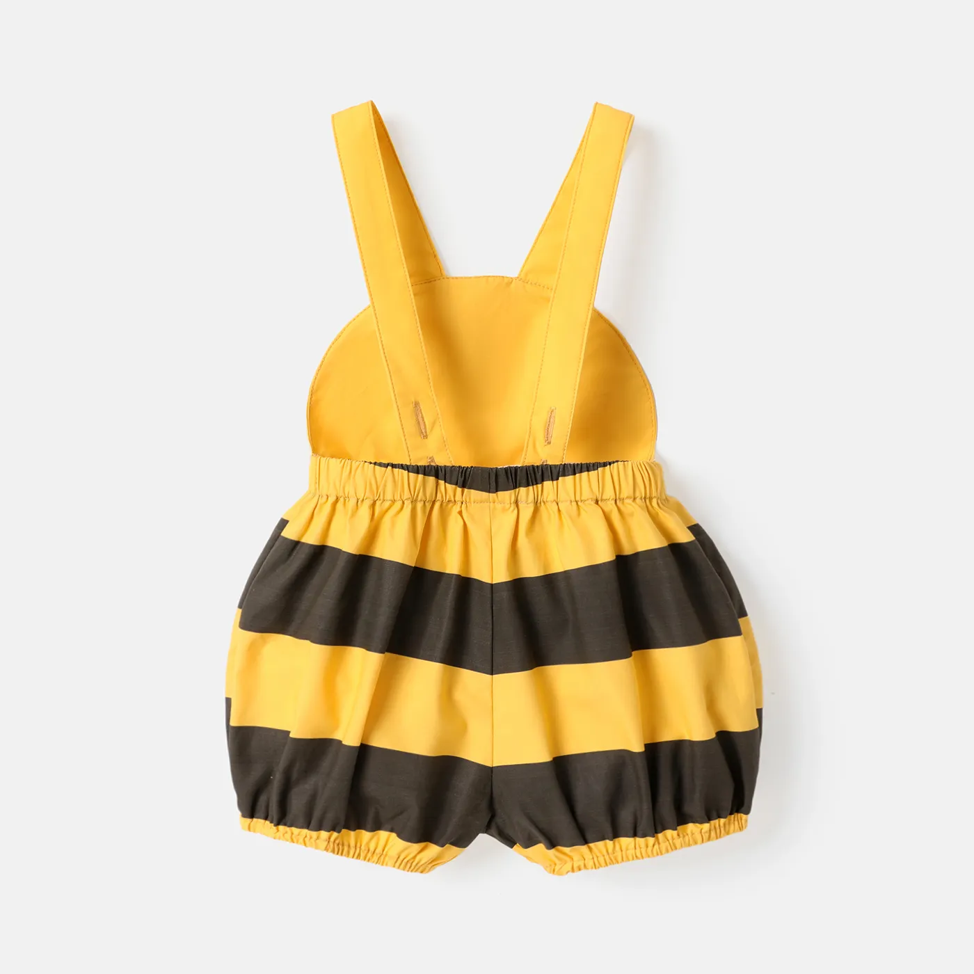 Baby Girl 100% Cotton Bee Design Overalls Shorts TenderYellow image 2