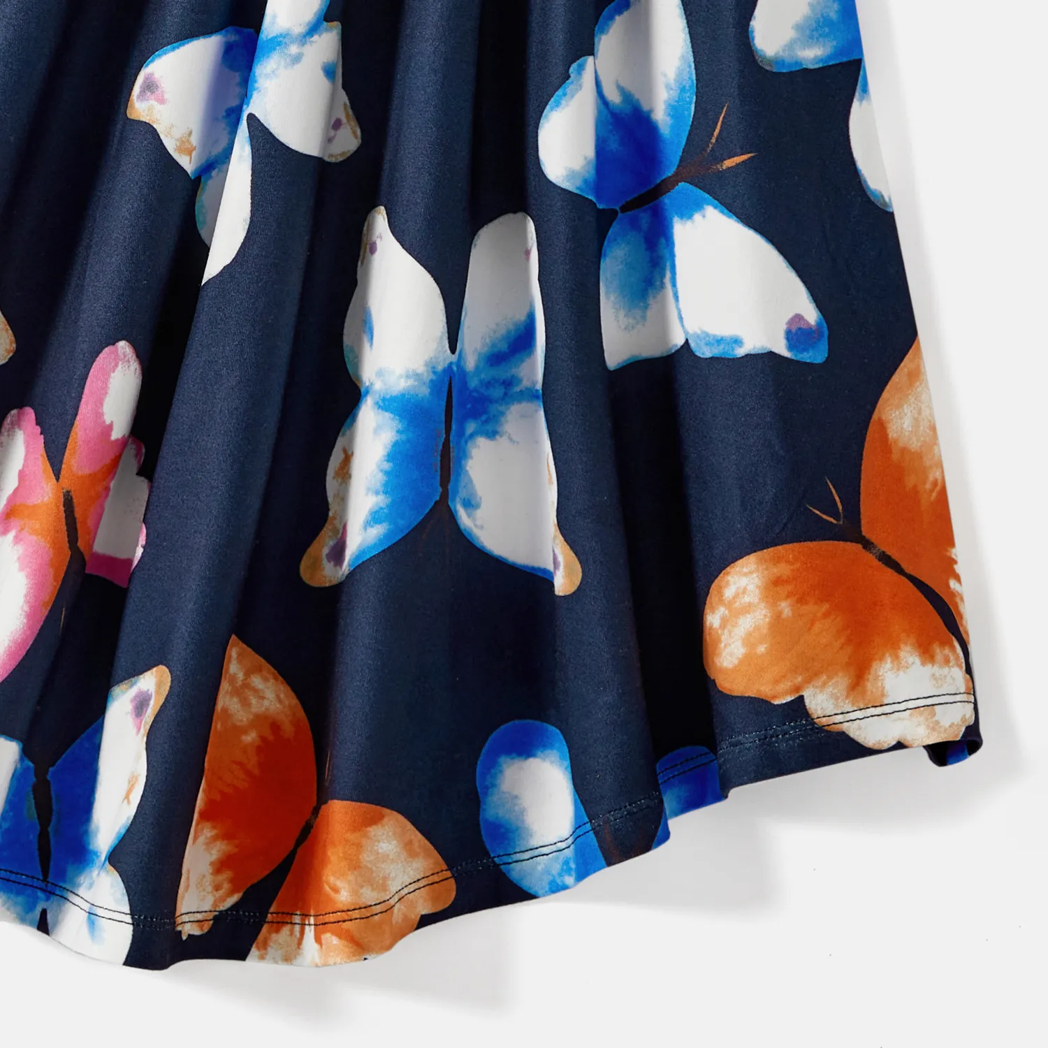 Mommy and Me Allover Colorful Butterfly Print One Shoulder Sleeveless Belted Dresses  big image 8