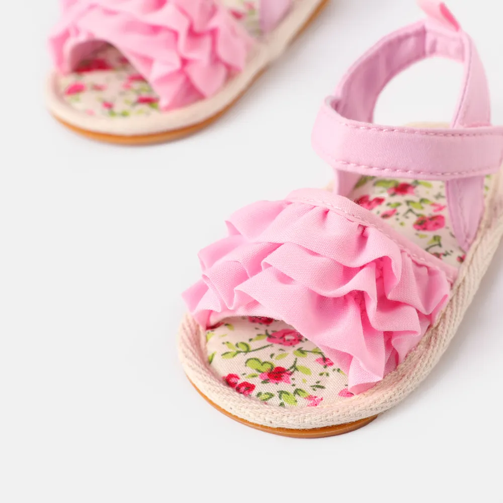 Baby / Toddler Ruched Vamp Floral Print Prewalker Shoes big image 4
