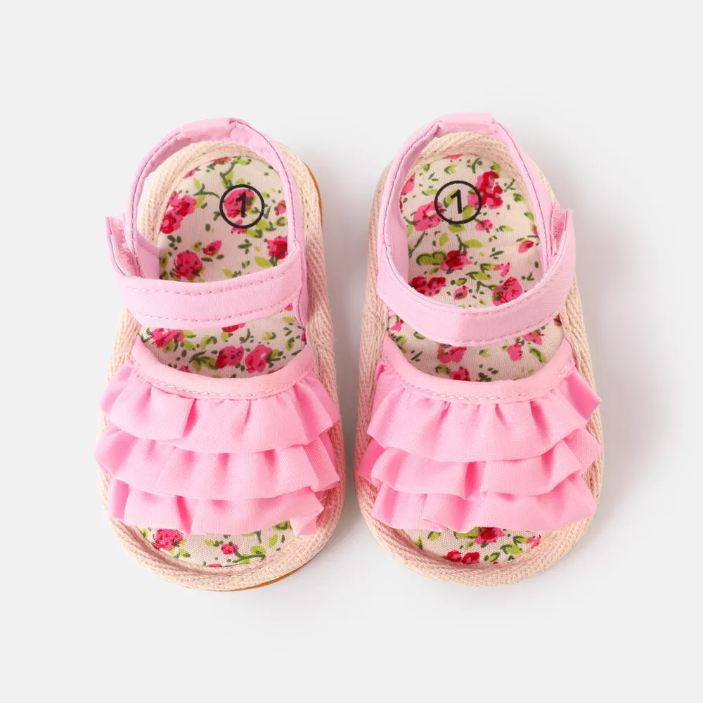Baby / Toddler Ruched Vamp Floral Print Prewalker Shoes big image 2